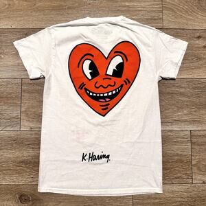Keith Haring White Modern Red Heart Ripple Junction Small **SEE PHOTOS**